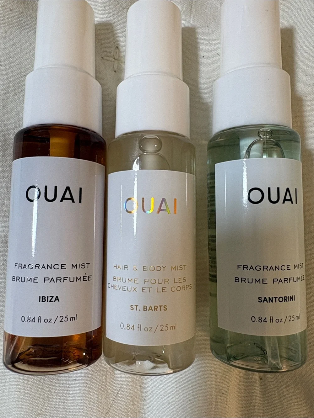 OUAI Frosted Cream Discovery Pouch with Mini Fragrance Sprays
